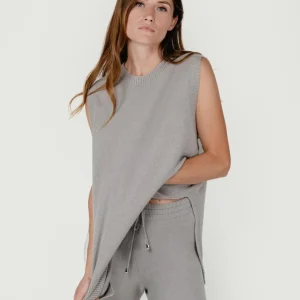 GILET LUNGO IN MAGLIA TORTORA