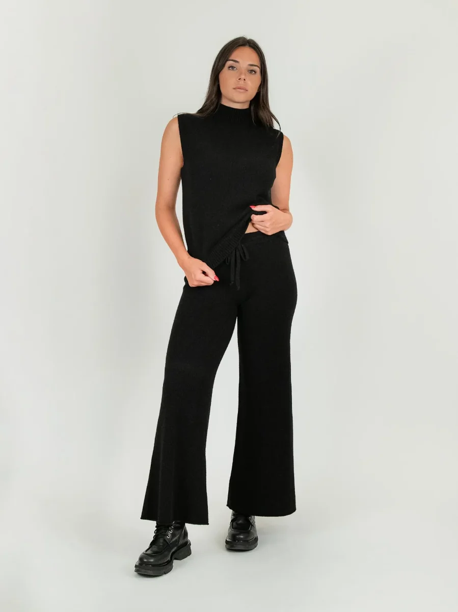 GILET LUPETTO IN MAGLIA NERO - immagine 5