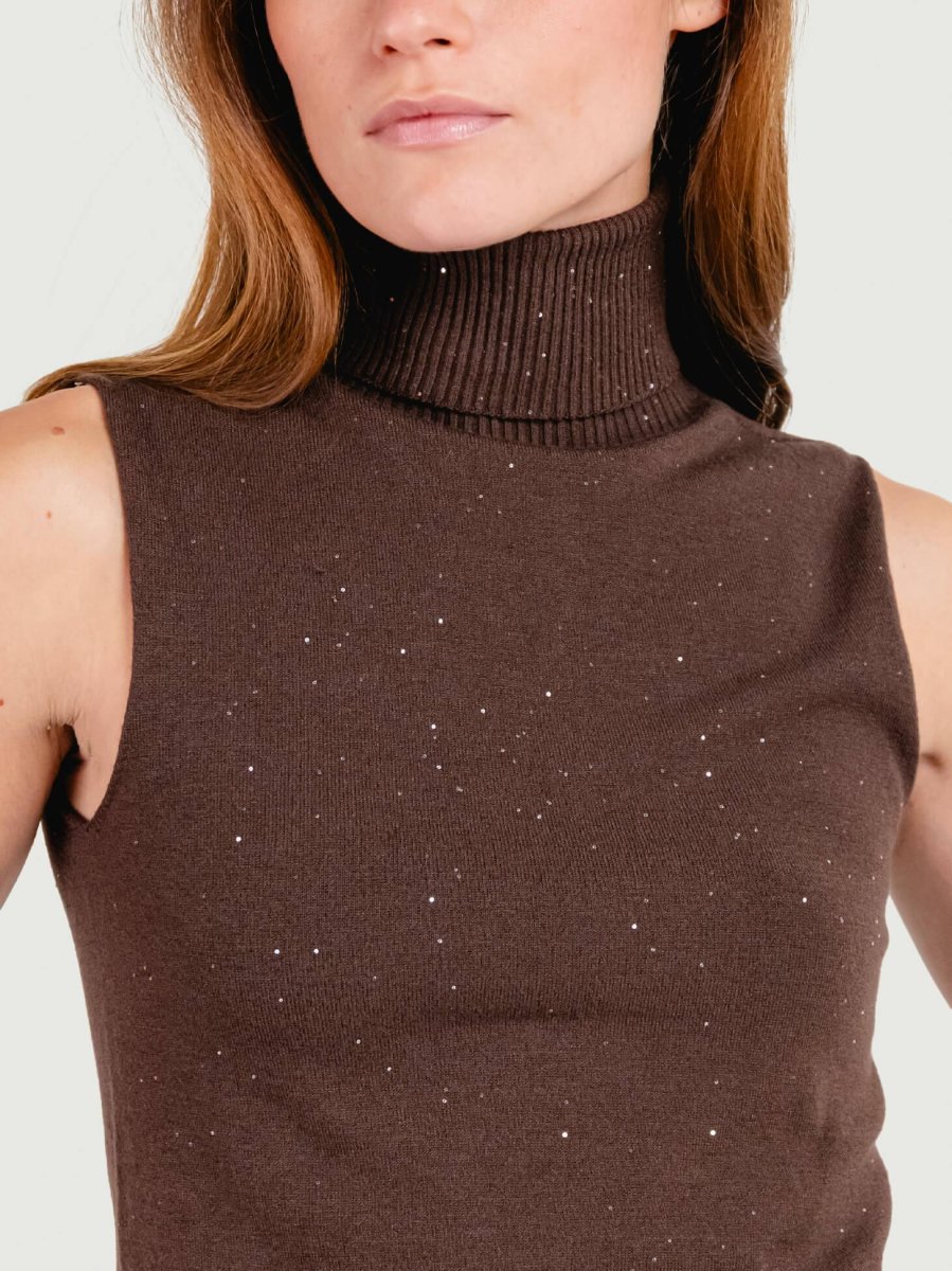 GILET LUPETTO MORO CON STRASS - immagine 5