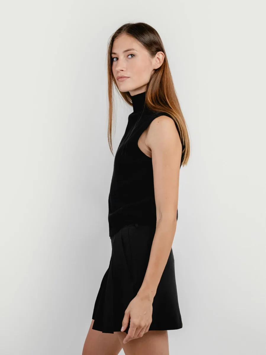 GILET LUPETTO NERO - immagine 3