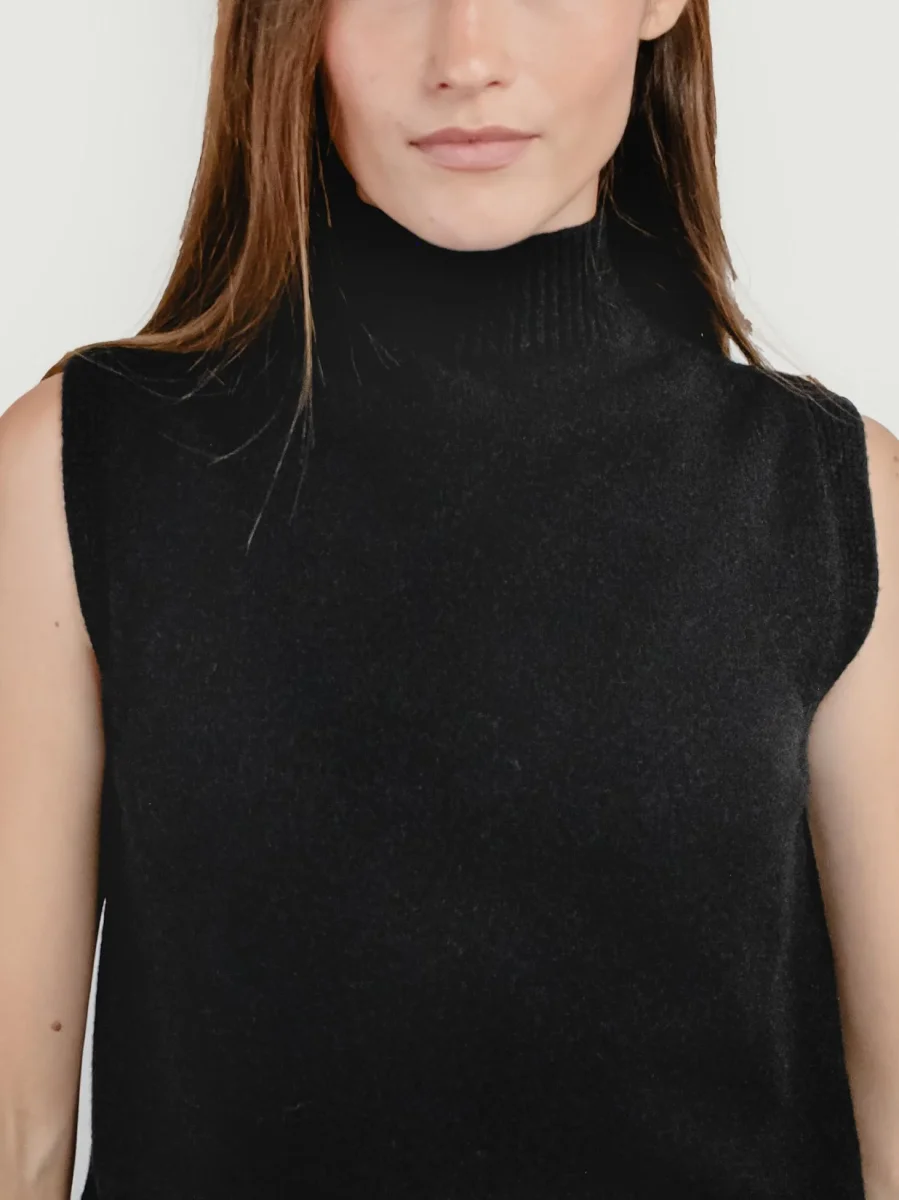 GILET LUPETTO NERO - immagine 5