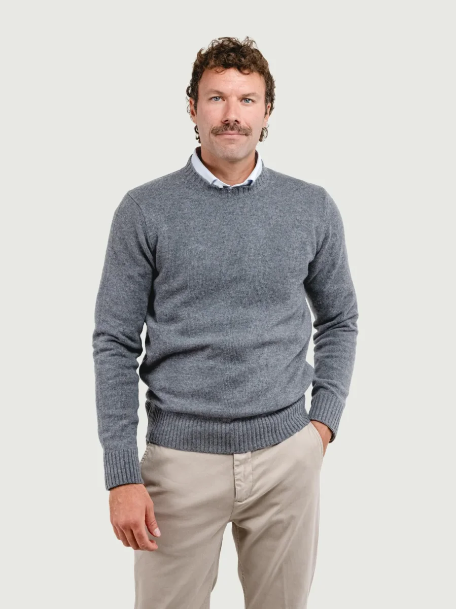 GIROCOLLO IN LANA GRIGIO ANTRACITE