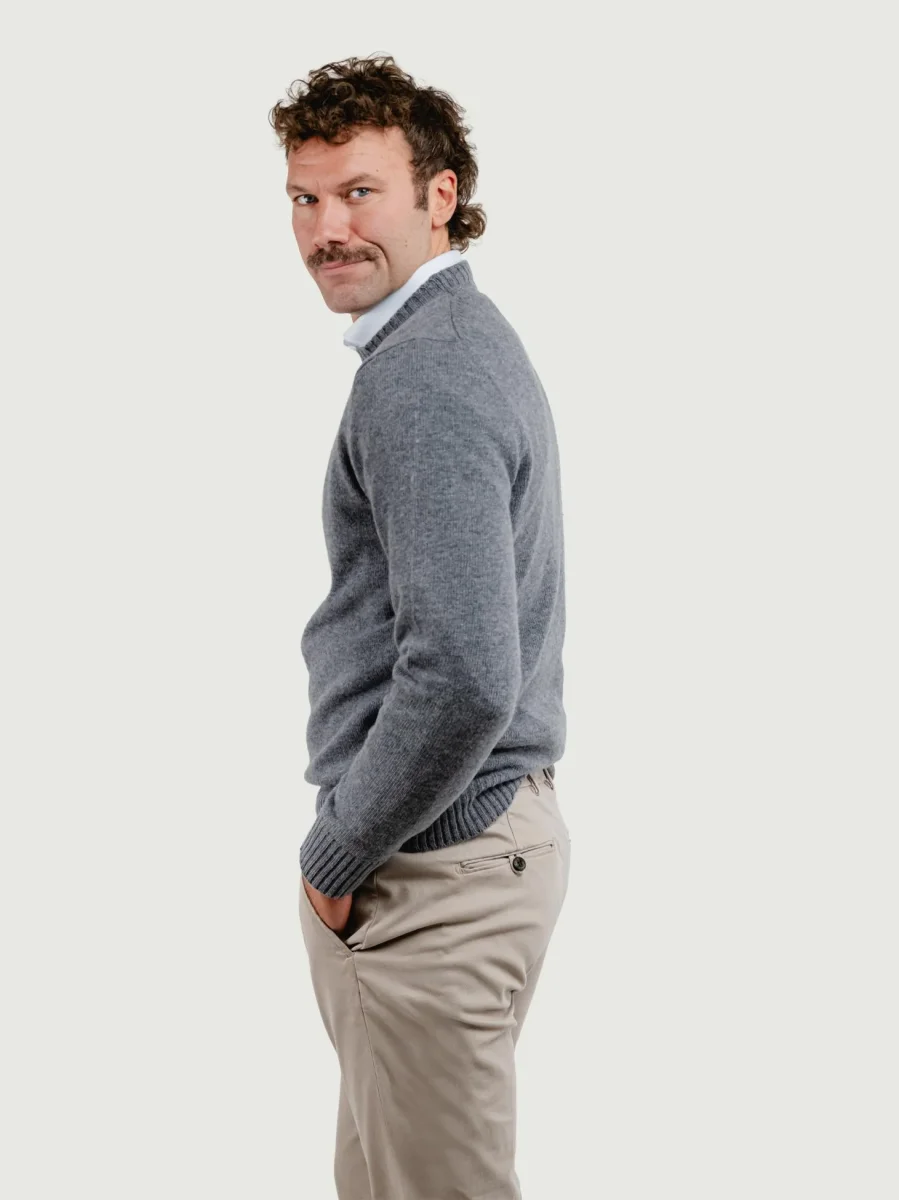 GIROCOLLO IN LANA GRIGIO ANTRACITE - immagine 3