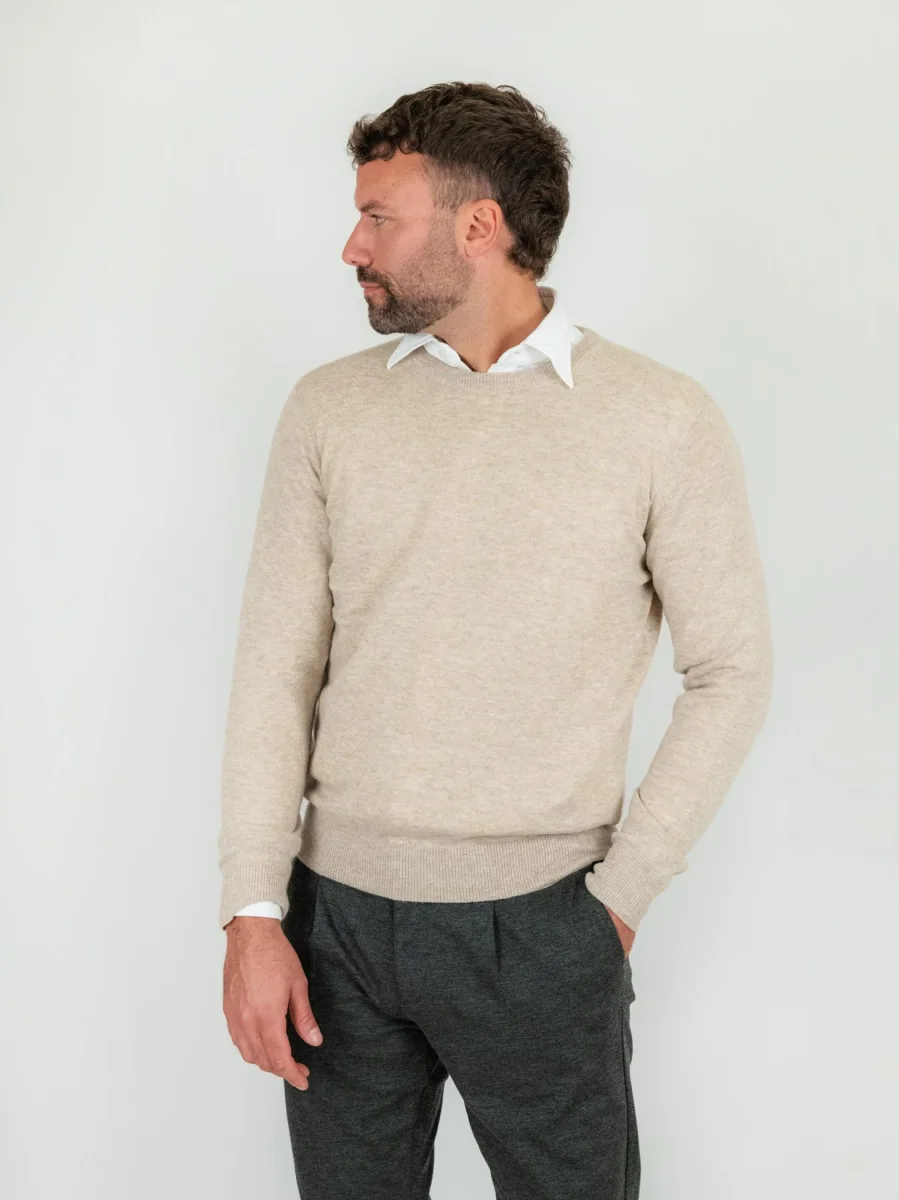 GIROCOLLO LANA E CASHMERE BEIGE