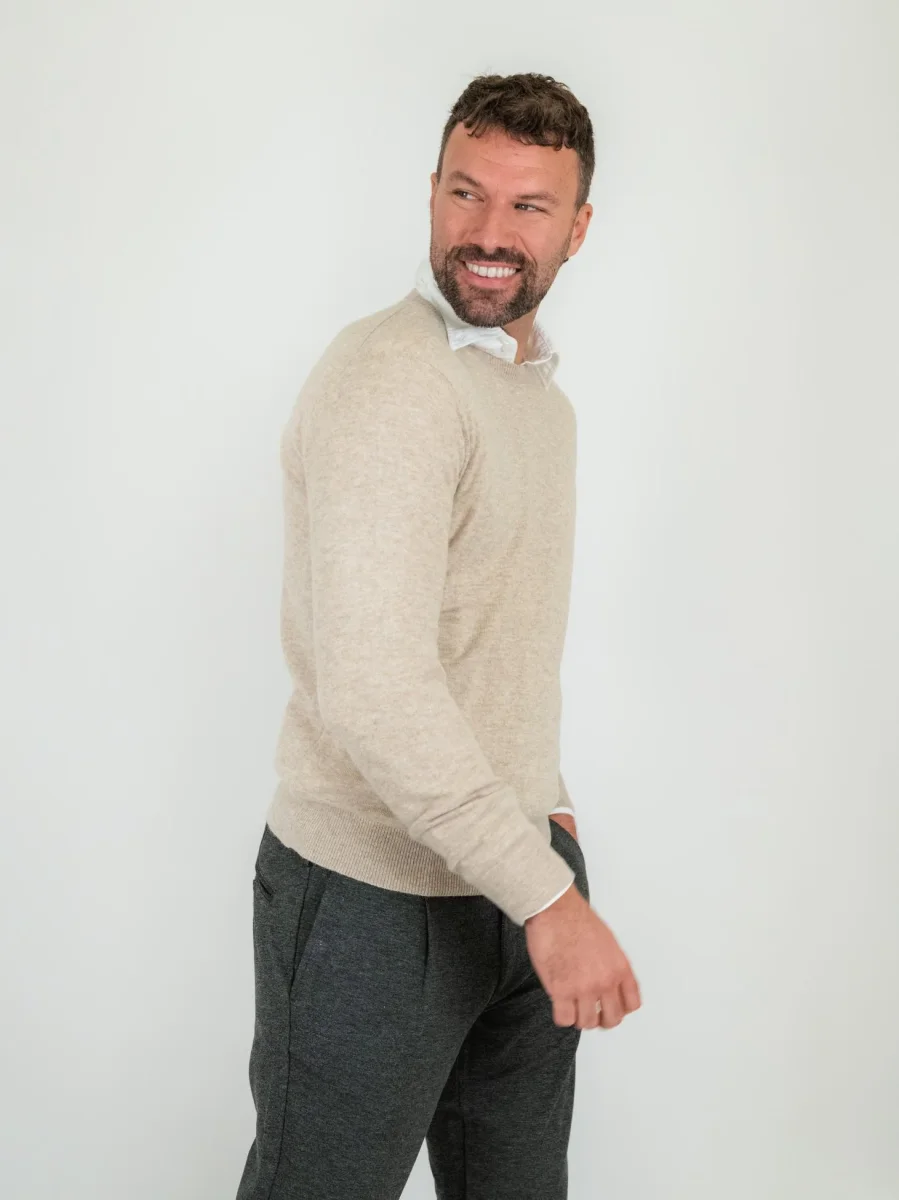 GIROCOLLO LANA E CASHMERE BEIGE - immagine 3