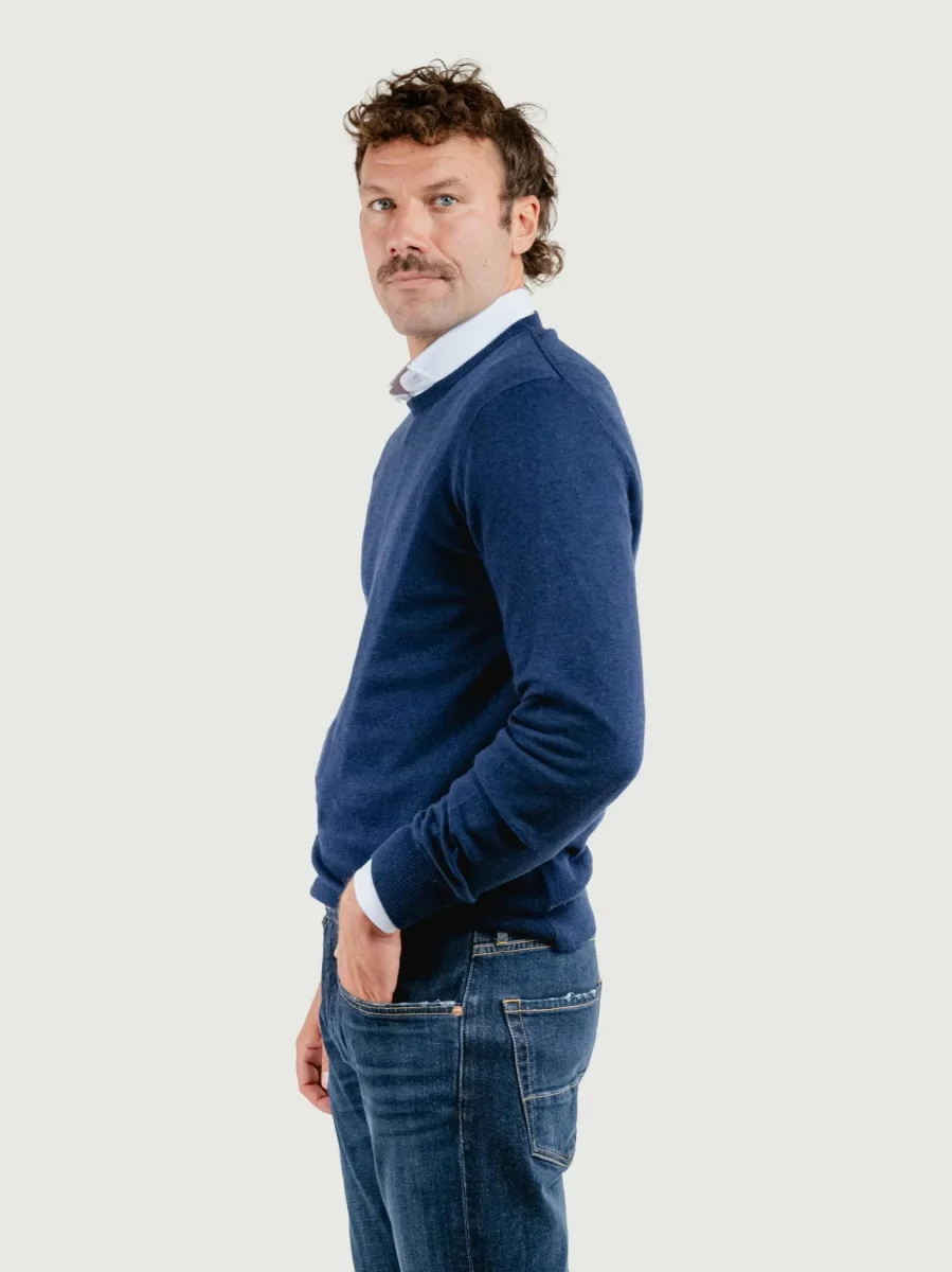 GIROCOLLO MISTO CASHMERE BLU - immagine 3