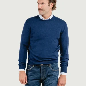 GIROCOLLO MISTO CASHMERE BLU