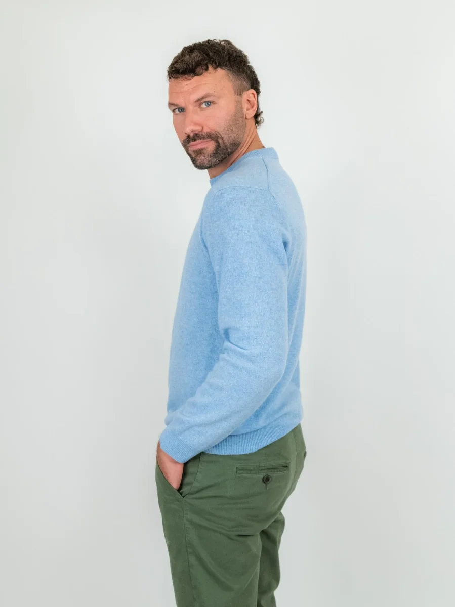 GIROCOLLO TRADER IN CASHMERE AZZURRO - immagine 3