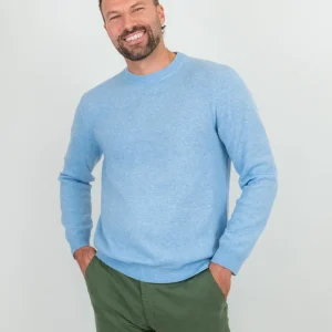 GIROCOLLO TRADER IN CASHMERE AZZURRO