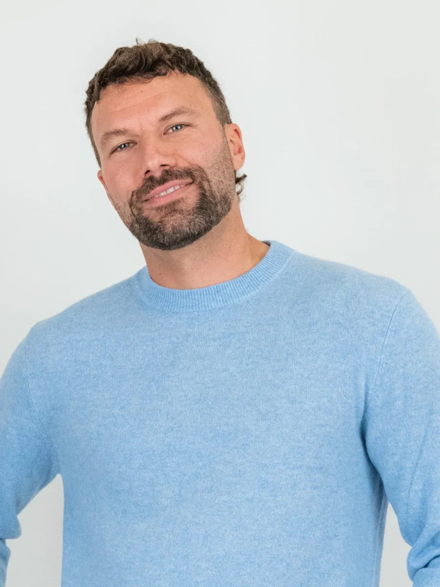 GIROCOLLO TRADER IN CASHMERE AZZURRO - immagine 5