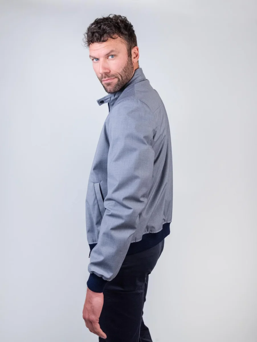 GIUBBINO IN TESSUTO GRIGIO A CONTRASTO - immagine 6