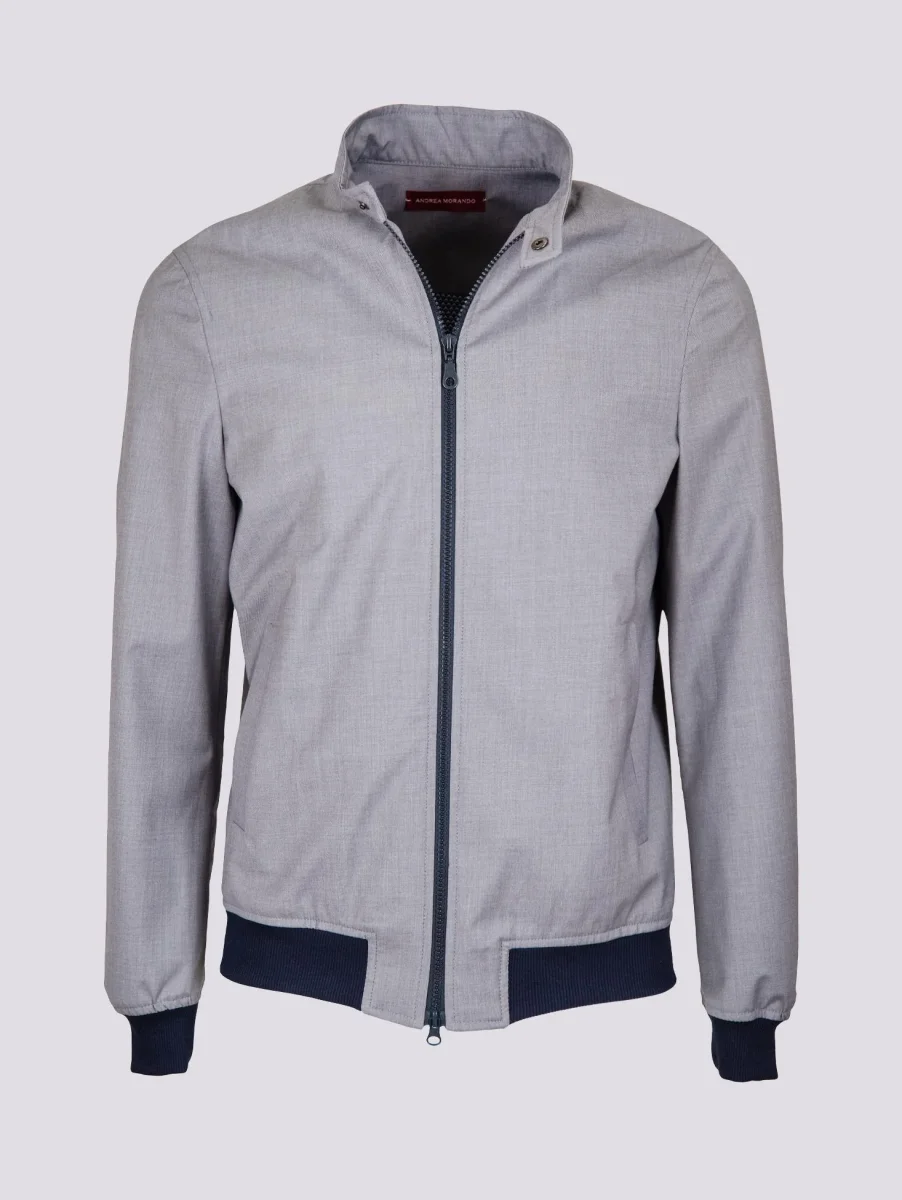 GIUBBINO IN TESSUTO GRIGIO A CONTRASTO - immagine 3