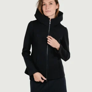 GIUBBINO TECNICO NERO CON CAPPUCCIO