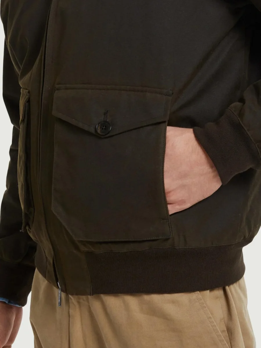 GIUBBOTTO G9 IMBOTTITO IN COTONE CERATO DEEP MOSS - immagine 6