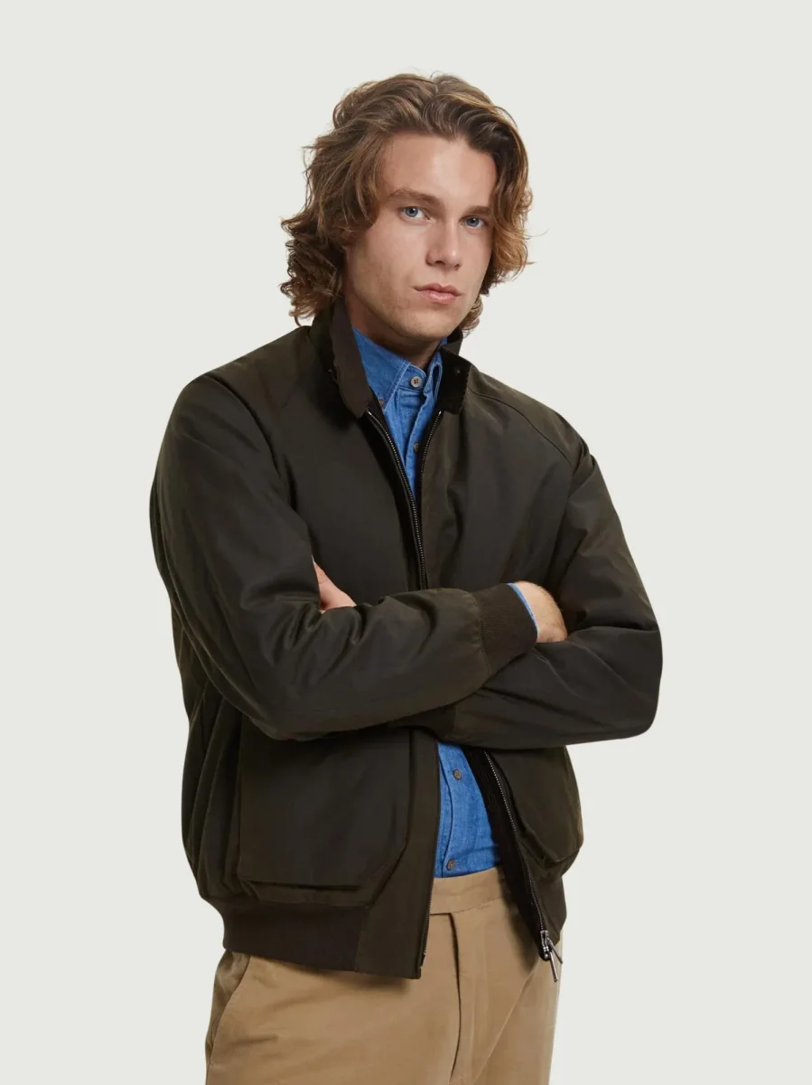 GIUBBOTTO G9 IMBOTTITO IN COTONE CERATO DEEP MOSS - immagine 4