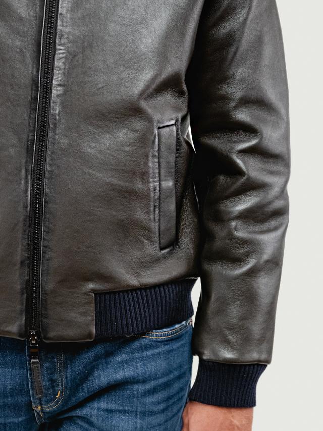 GIUBBOTTO IMBOTTITO JONAH CON CAPPUCCIO IN PELLE MARRONE - immagine 6