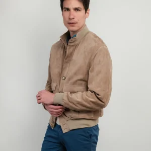 GIUBBOTTO IN CAMOSCIO BEIGE