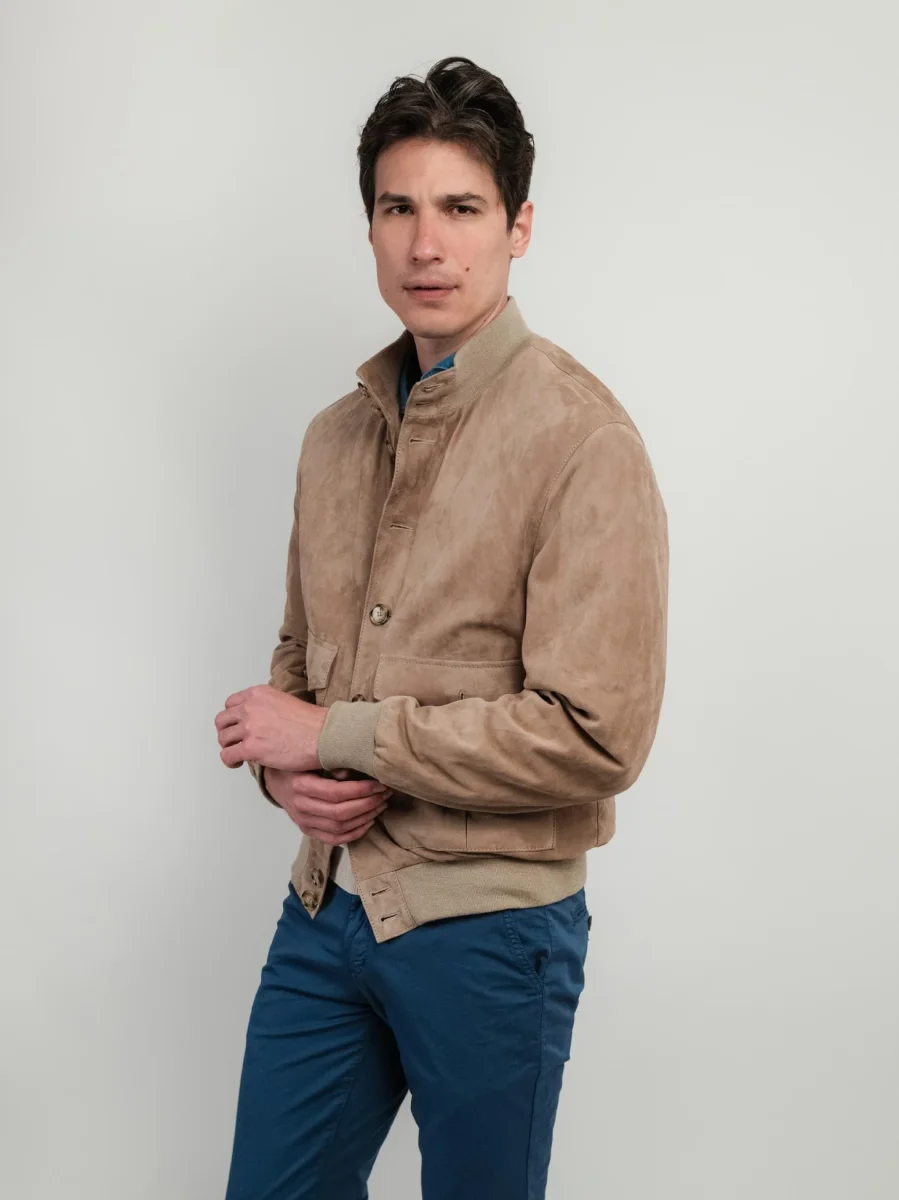 GIUBBOTTO IN CAMOSCIO BEIGE