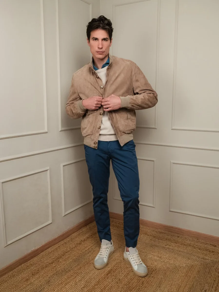 GIUBBOTTO IN CAMOSCIO BEIGE - immagine 6