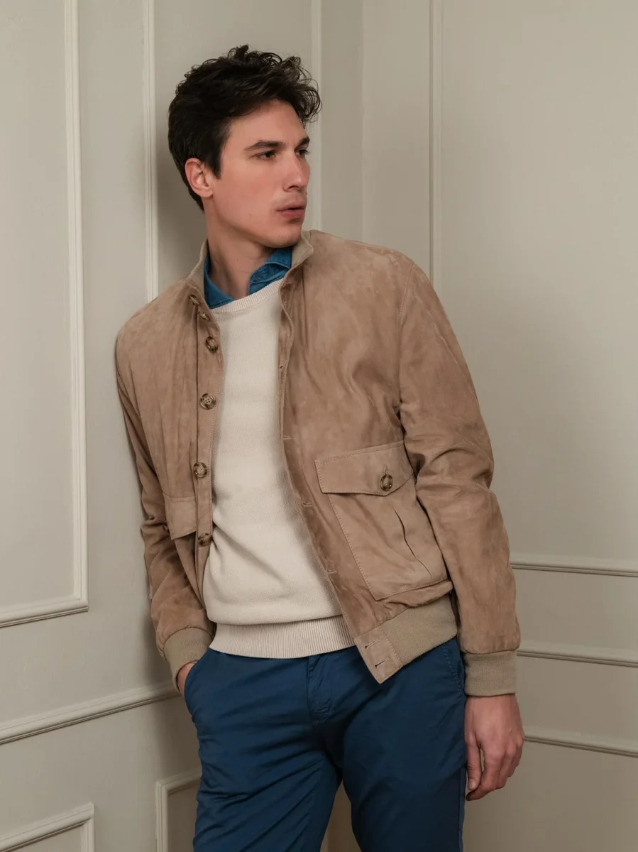 GIUBBOTTO IN CAMOSCIO BEIGE - immagine 3