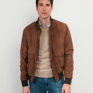 GIUBBOTTO IN CAMOSCIO MARRONE