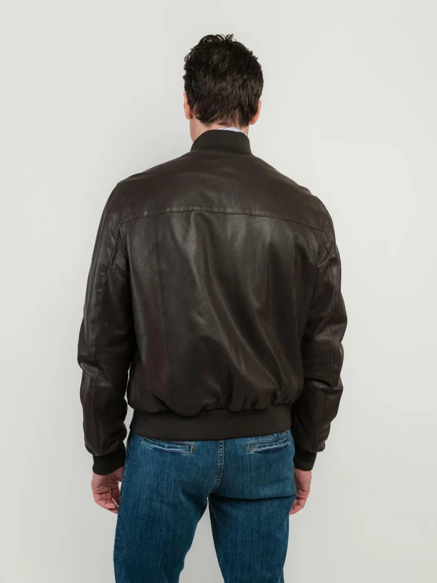 GIUBBOTTO IN PELLE TRAFORATA TESTA MORO - immagine 5