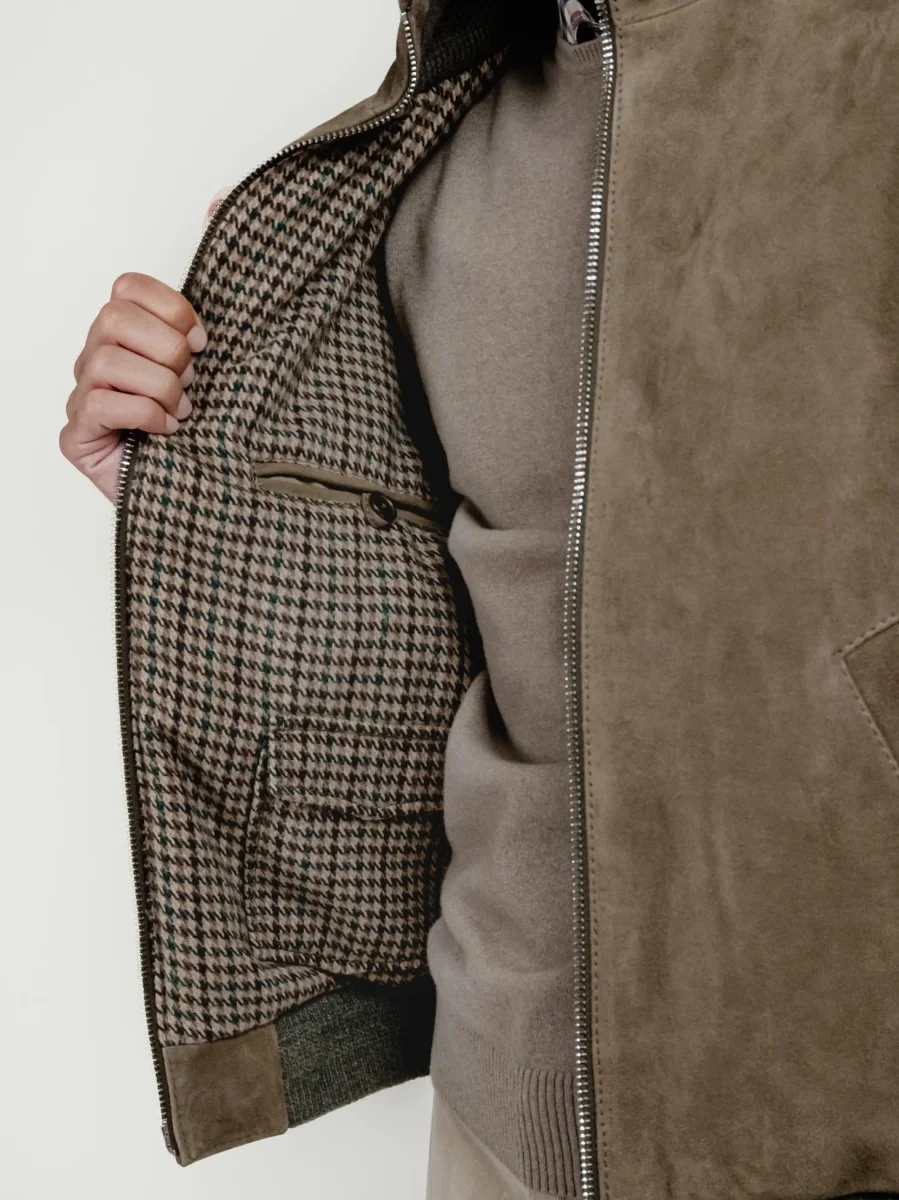 GIUBBOTTO TOBIA IN PELLE SCAMOSCIATA TAUPE - immagine 6