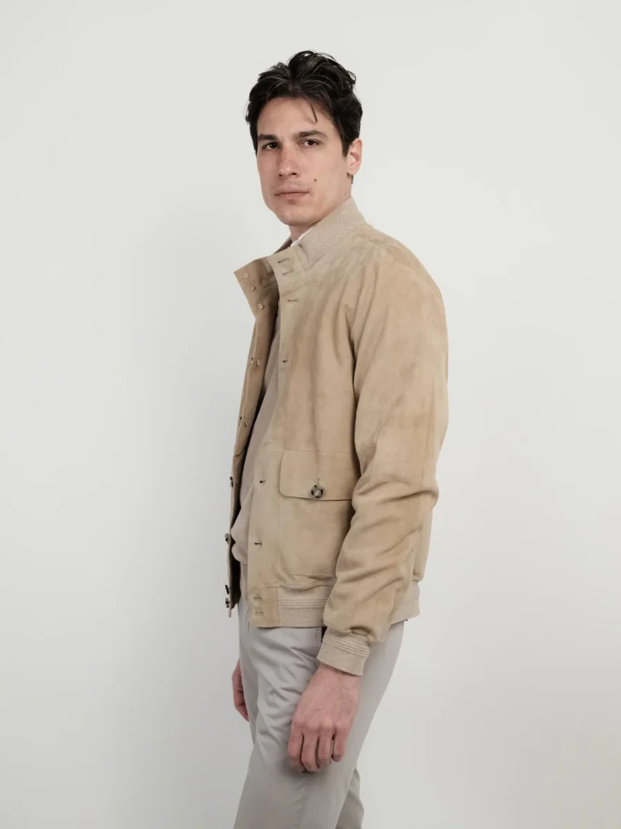 GIUBOTTO IN CAMOSCIO CREMA RIVERSIDE - immagine 3