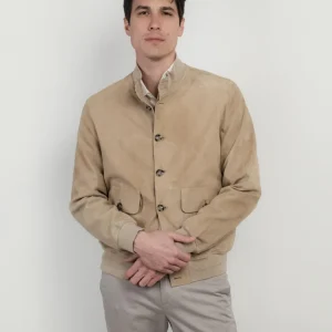 GIUBOTTO IN CAMOSCIO CREMA RIVERSIDE