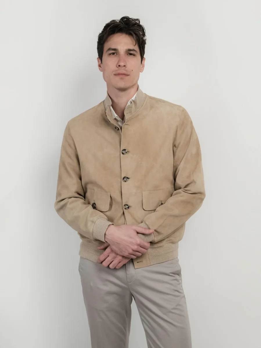 GIUBOTTO IN CAMOSCIO CREMA RIVERSIDE