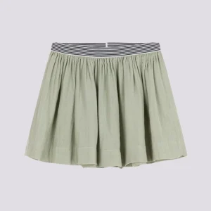 GONNA IN GARZA DI COTONE VERDE  BAMBINA