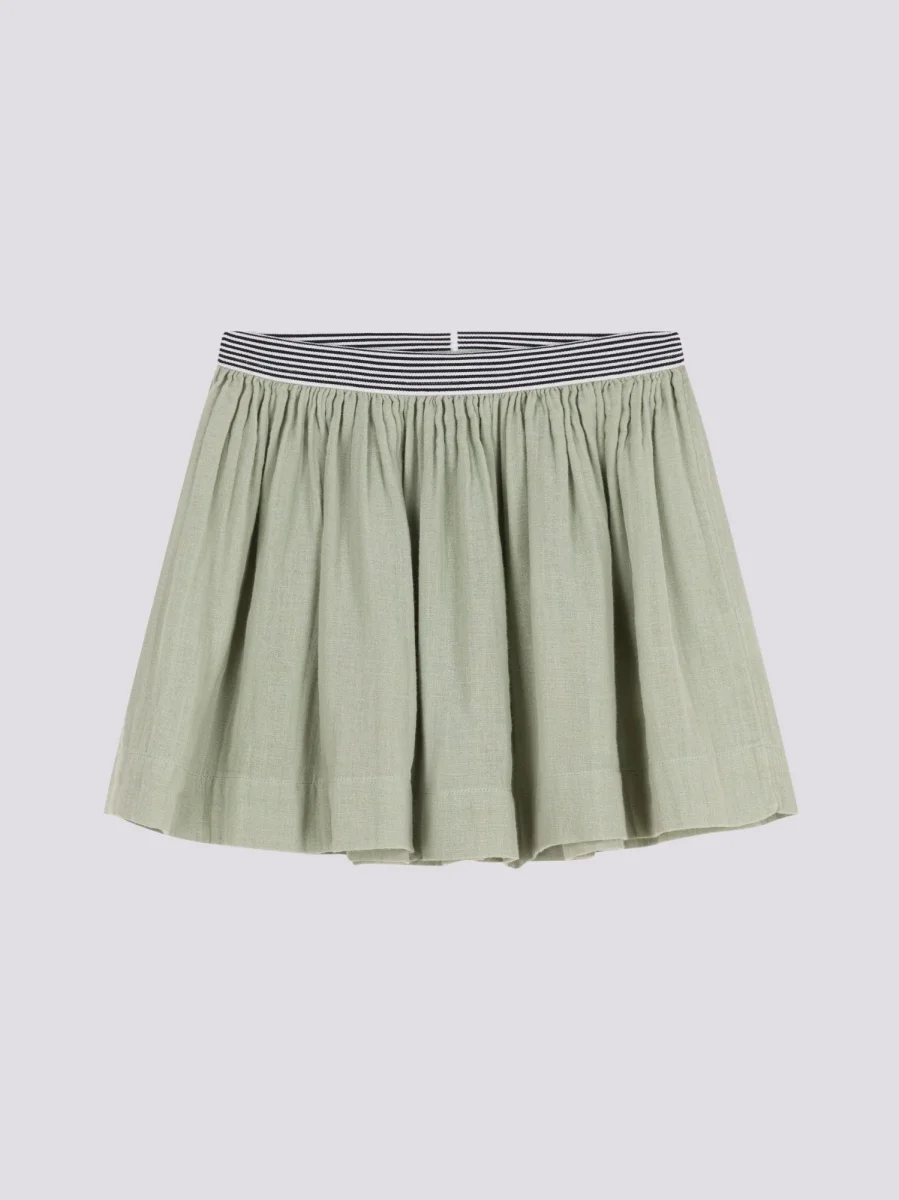 GONNA IN GARZA DI COTONE VERDE  BAMBINA