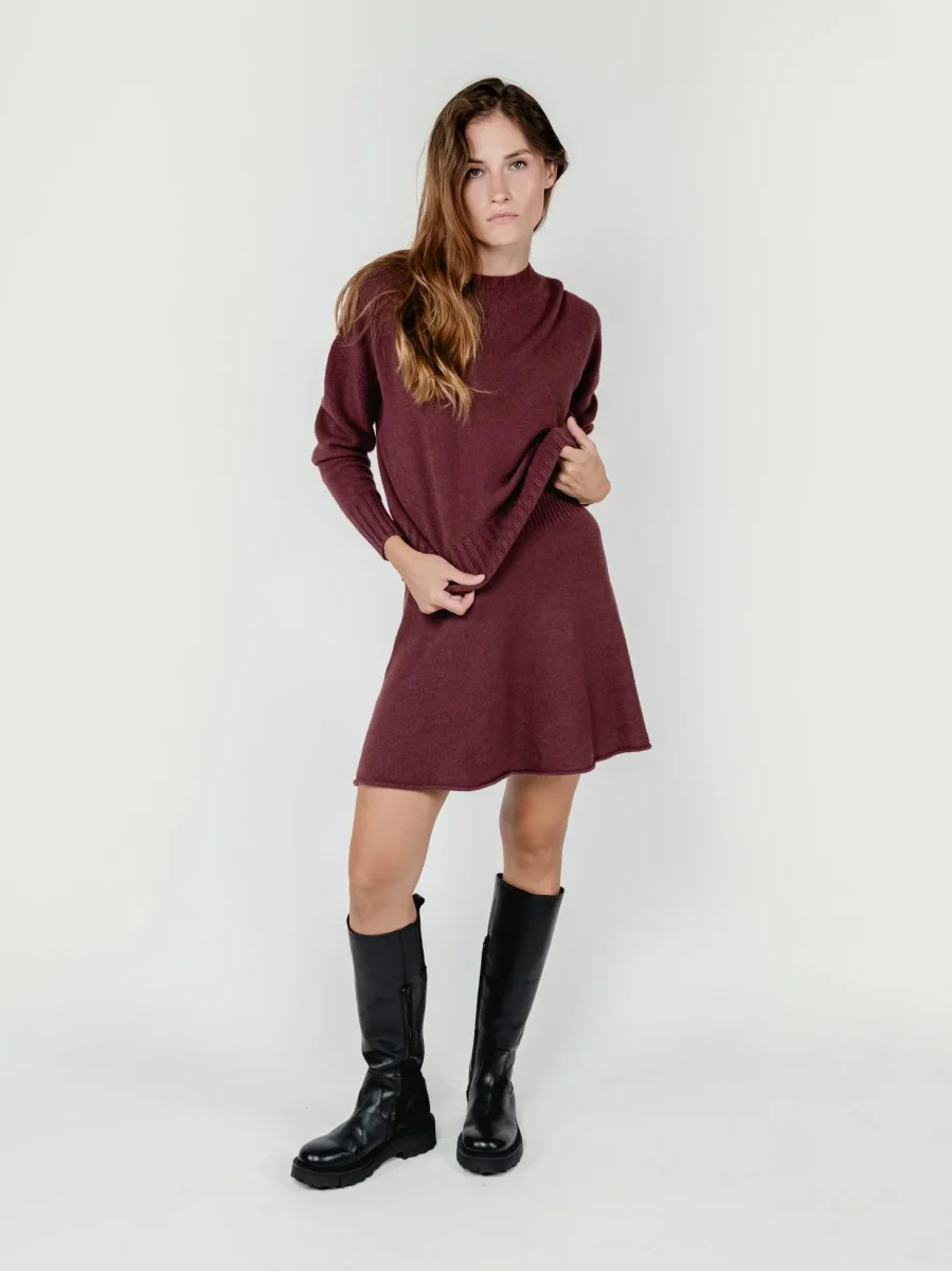 GONNA IN MAGLIA BORDEAUX