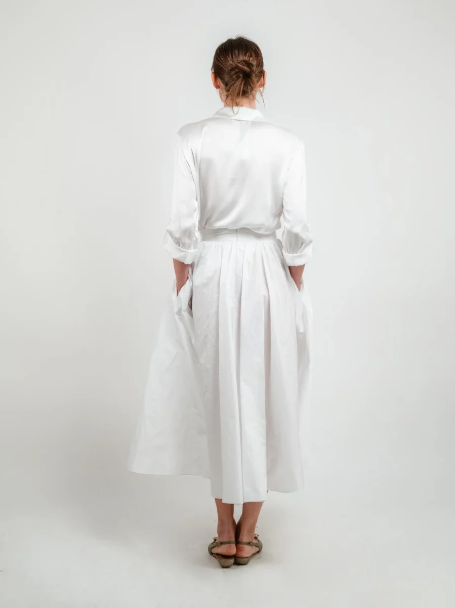 GONNA LUNGA BIANCA CON BALZE - immagine 4