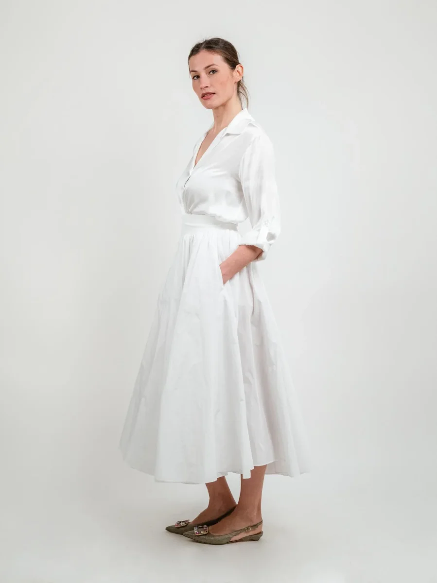 GONNA LUNGA BIANCA CON BALZE - immagine 3