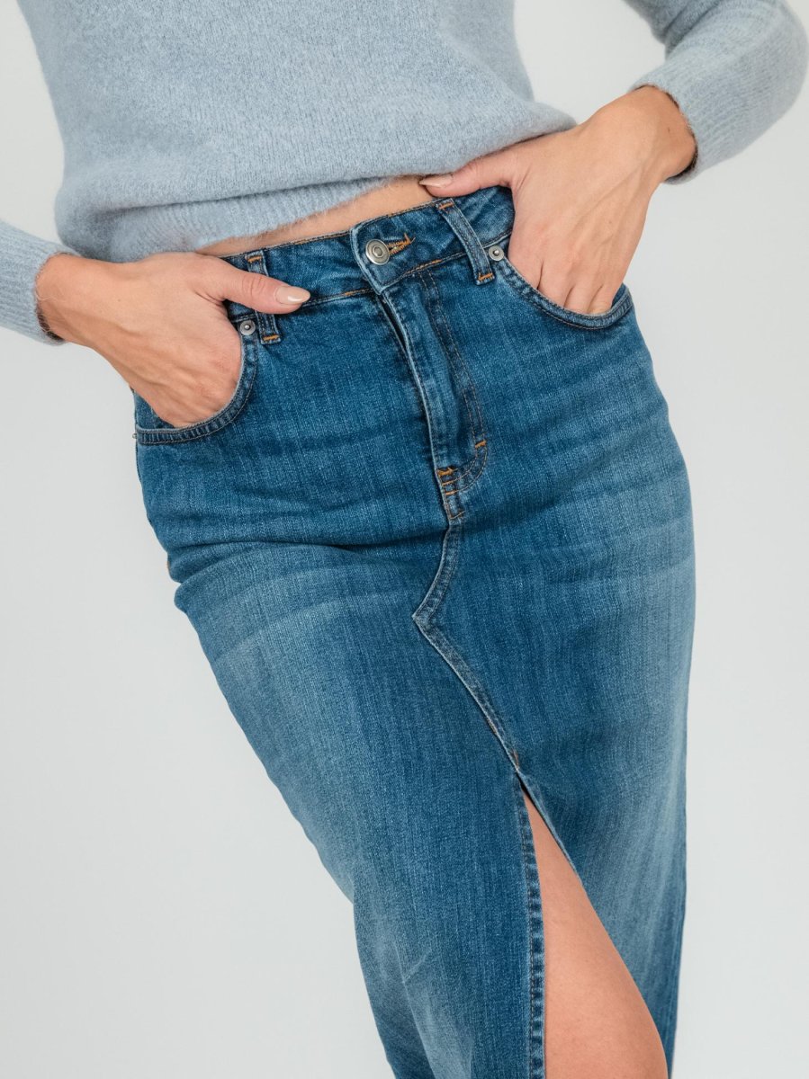 GONNA LUNGA IN DENIM MEDIO - immagine 5