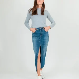 GONNA LUNGA IN DENIM MEDIO