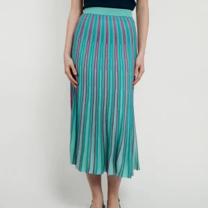 GONNA LUNGA IN MAGLIA MULTICOLOR TURCHESE