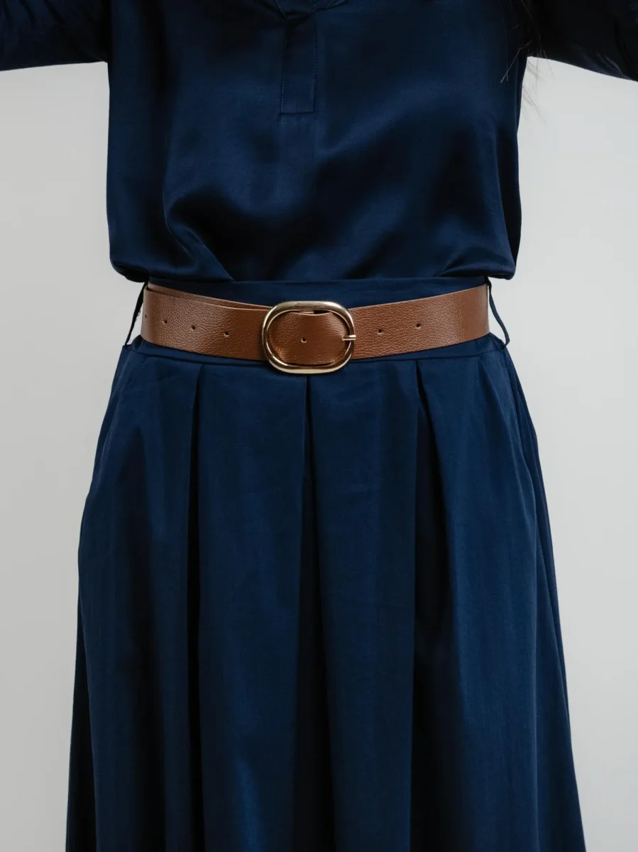 GONNA MIDI IN COTONE BLU - immagine 6