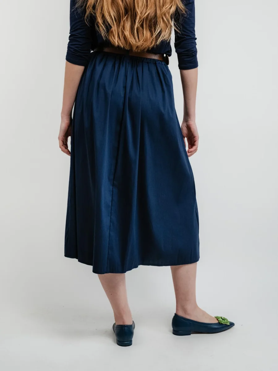 GONNA MIDI IN COTONE BLU - immagine 4