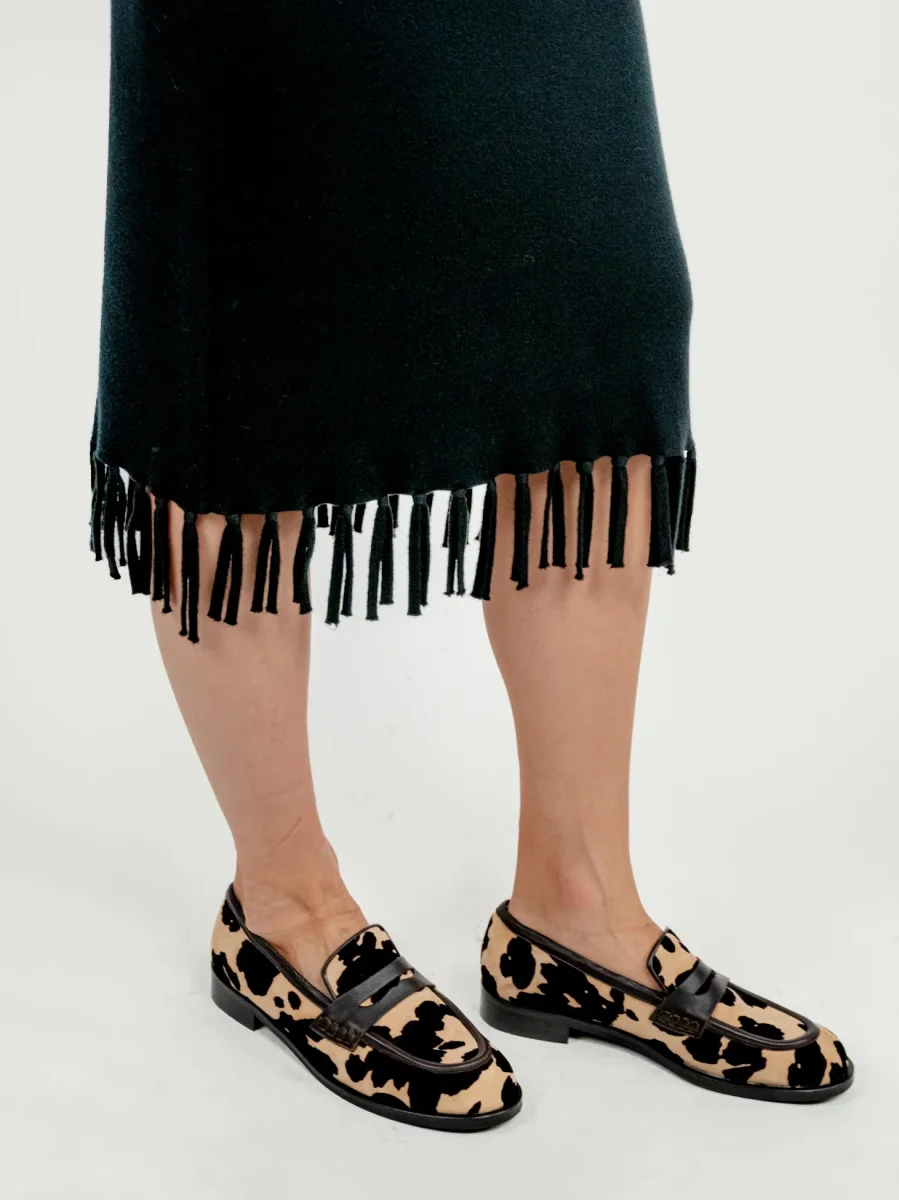 GONNA MIDI IN MAGLIA CON FRANGE NERA - immagine 6