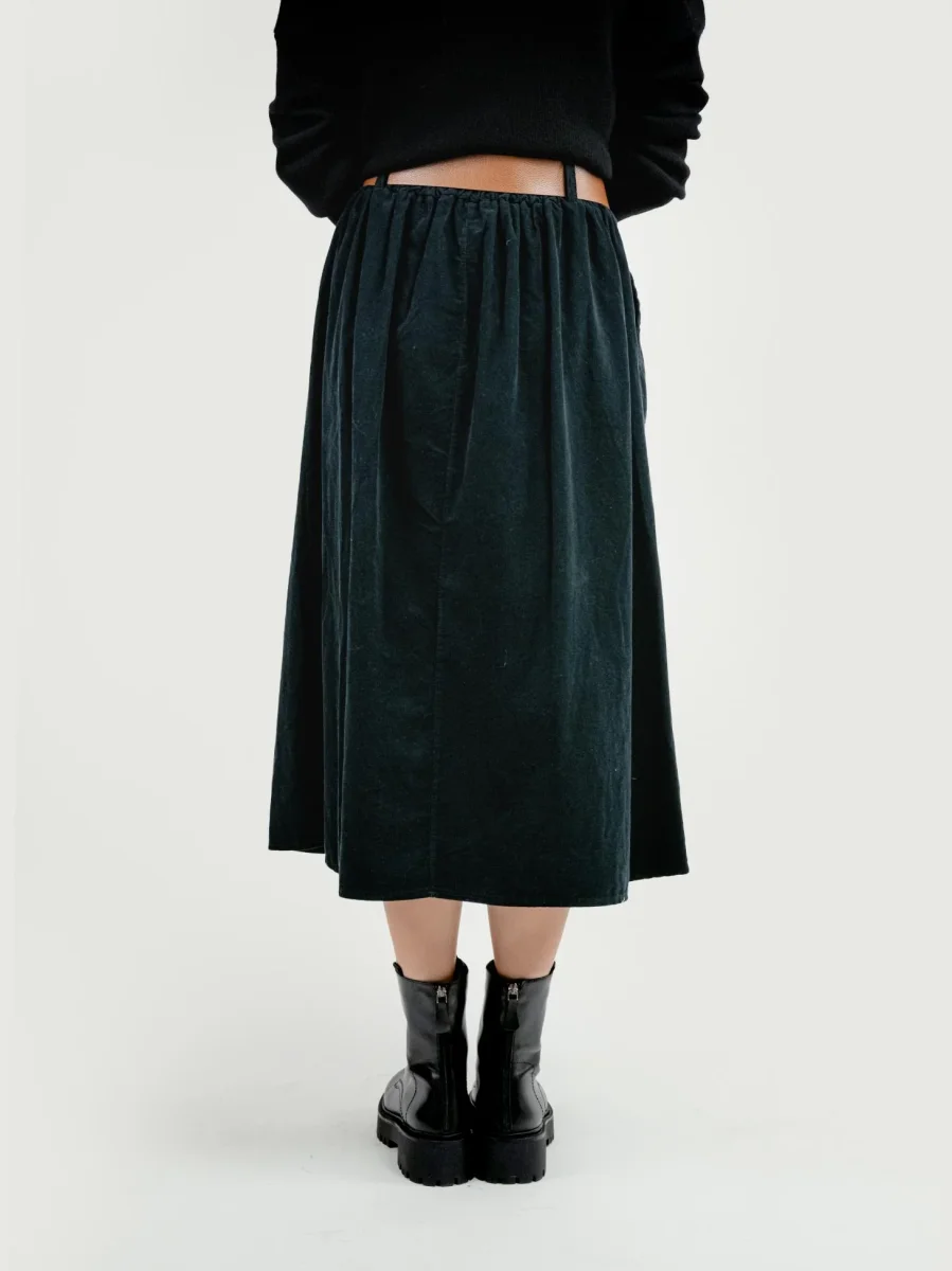 GONNA MIDI IN VELLUTO NERA - immagine 5