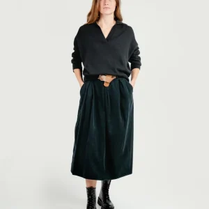 GONNA MIDI IN VELLUTO NERA