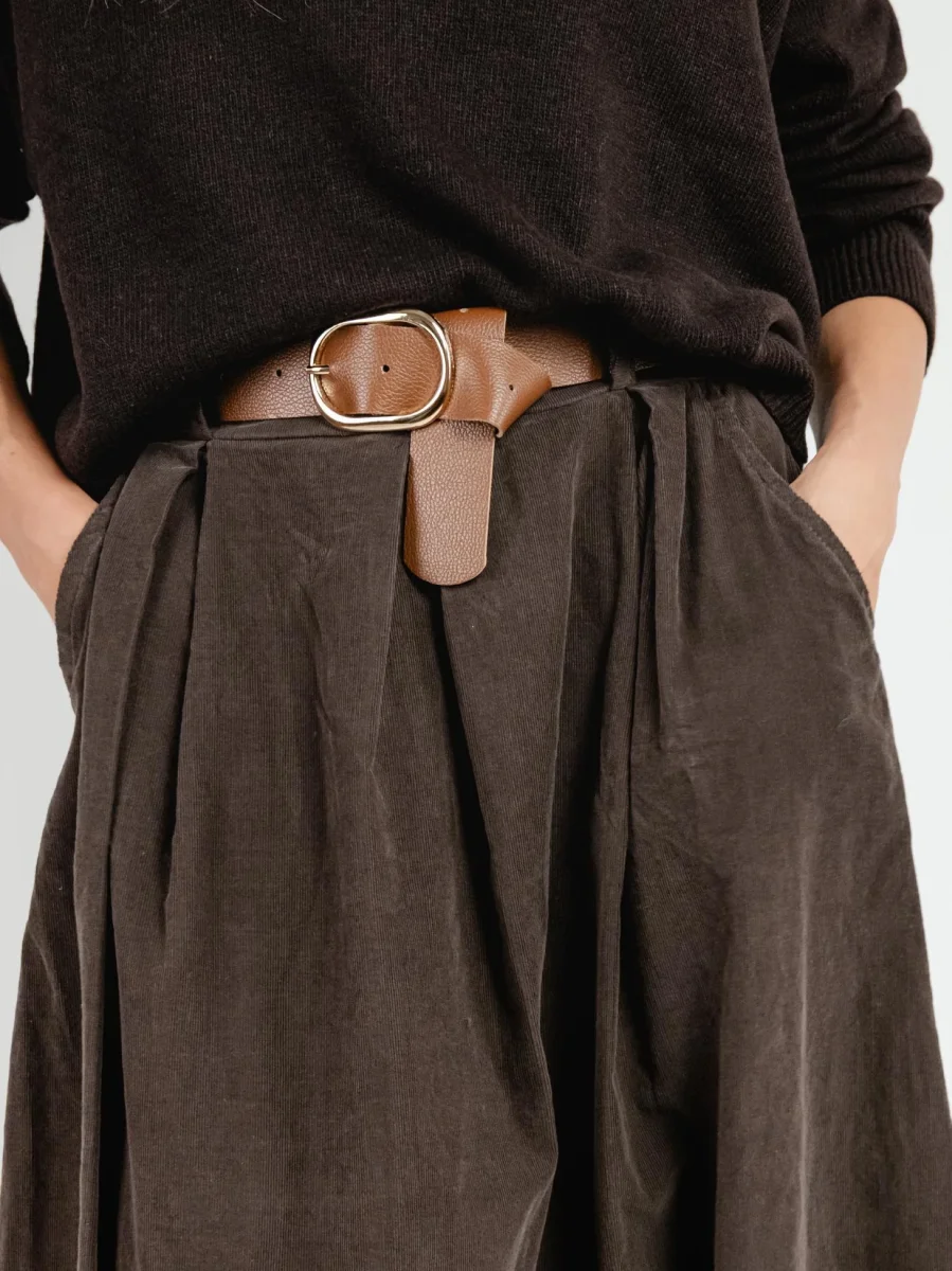 GONNA MIDI IN VELLUTO TESTA MORO - immagine 6