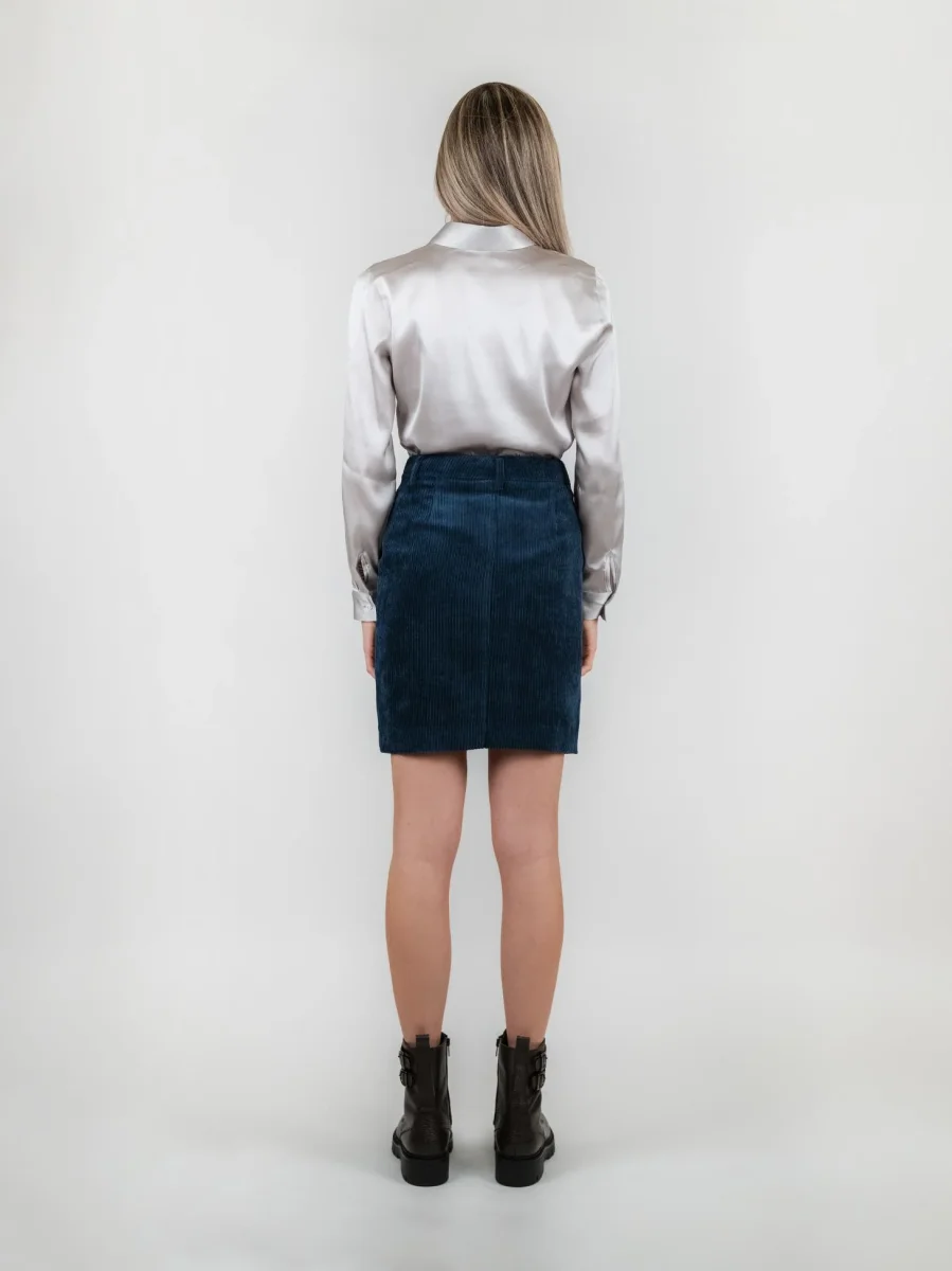 GONNA VELLUTO BLU A COSTE - immagine 4