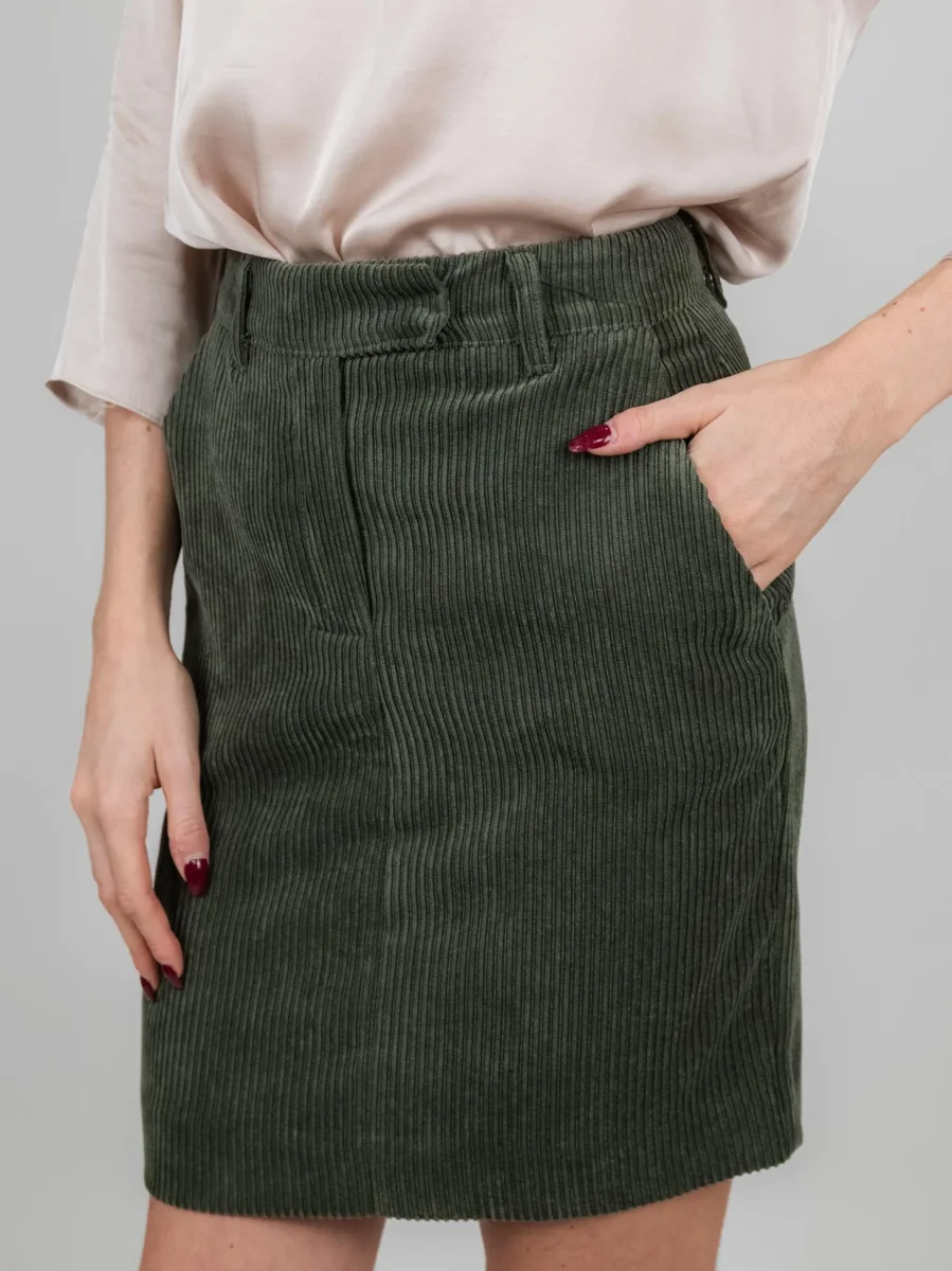 GONNA VELLUTO VERDE A COSTE - immagine 5