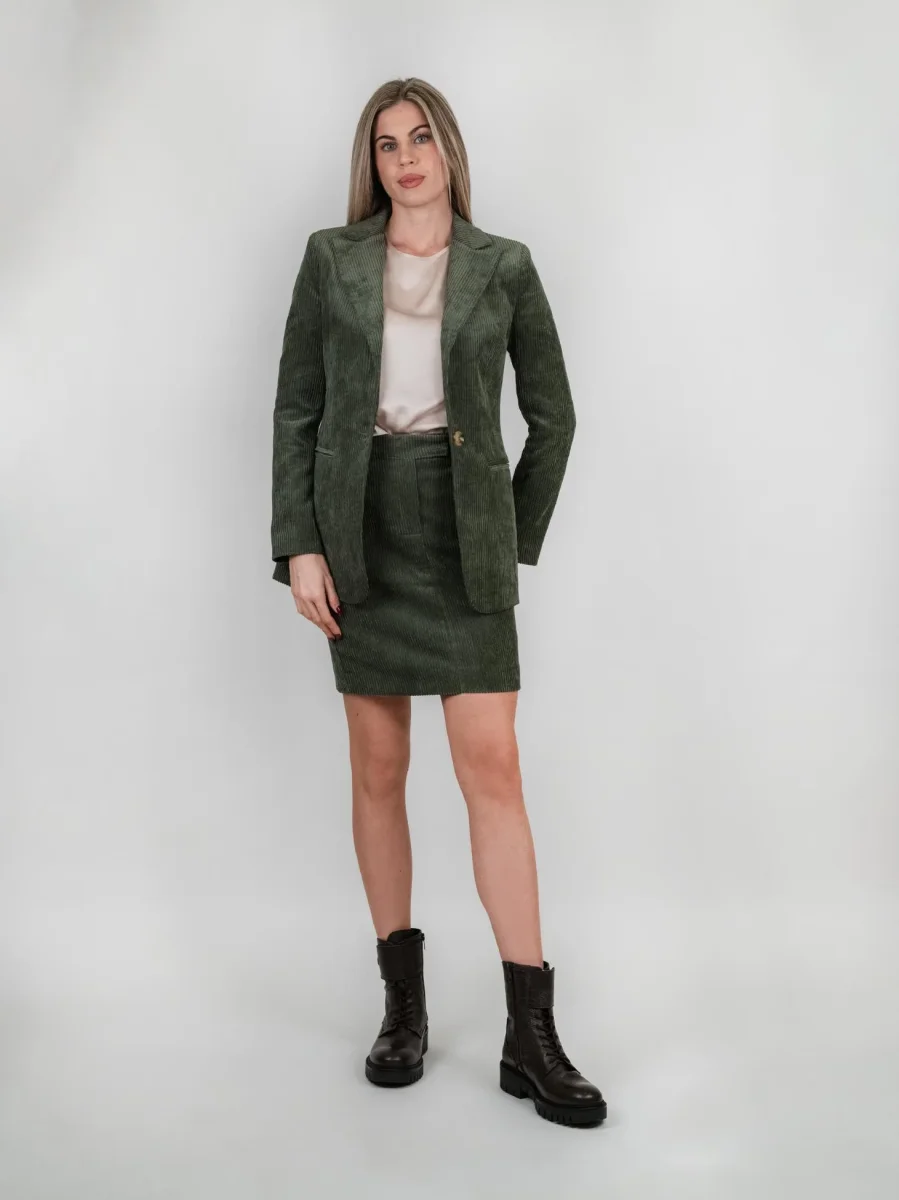 GONNA VELLUTO VERDE A COSTE - immagine 6