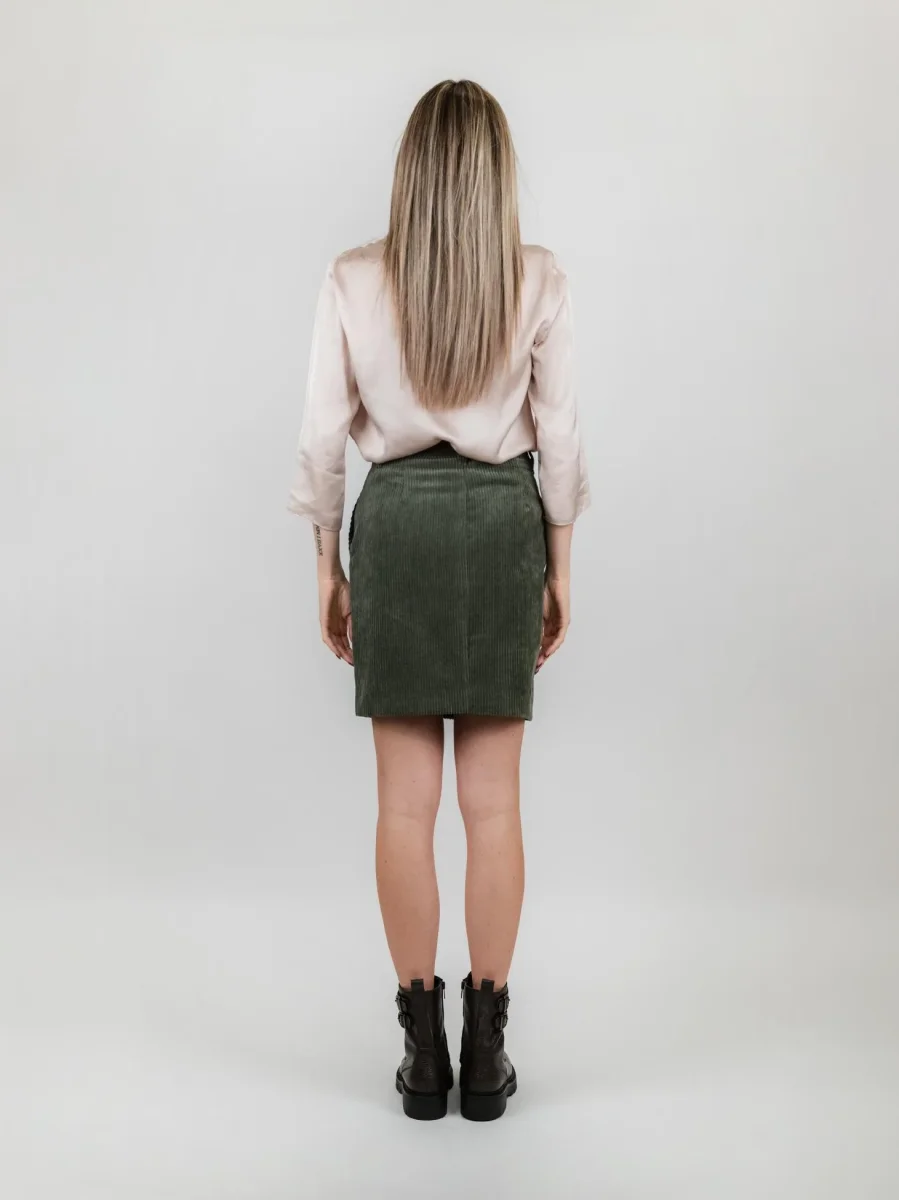 GONNA VELLUTO VERDE A COSTE - immagine 4