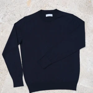 Maglia Girocollo Seta e Cotone - Blu Zero