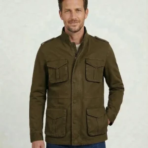 Field Jacket in cotone army green